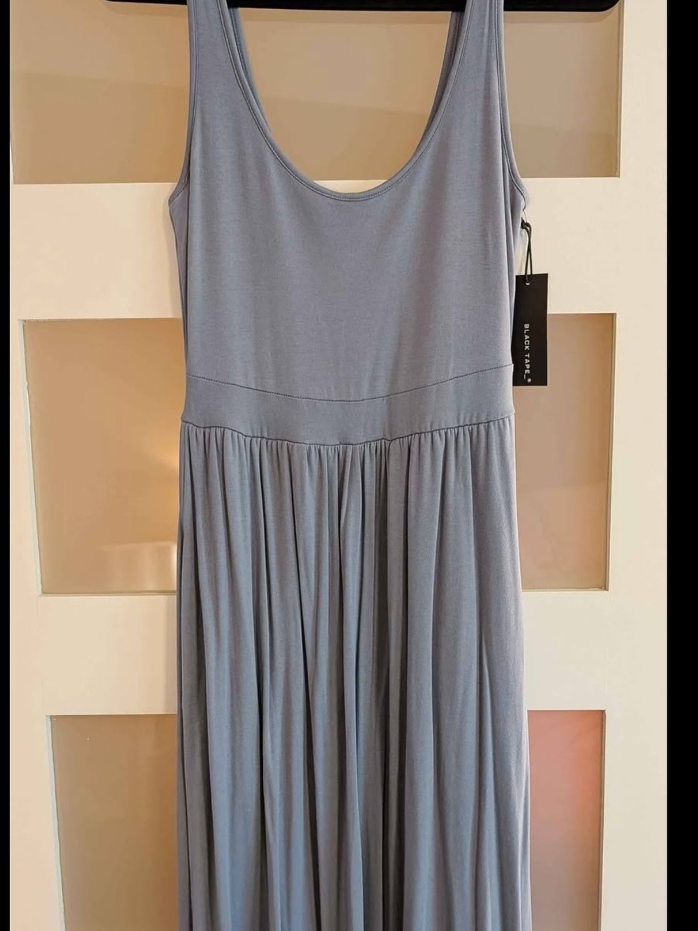 Women's Sleeveless Scoop Neck Maxi Dress - blue/grey